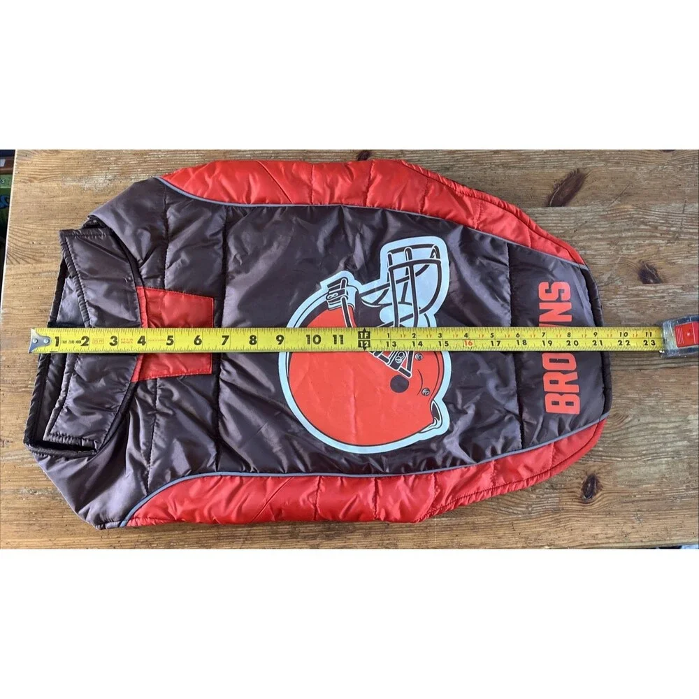 Cleveland Browns Dog Puffer Vest NFL Football Pet Jacket Shirt Coat L Pets First